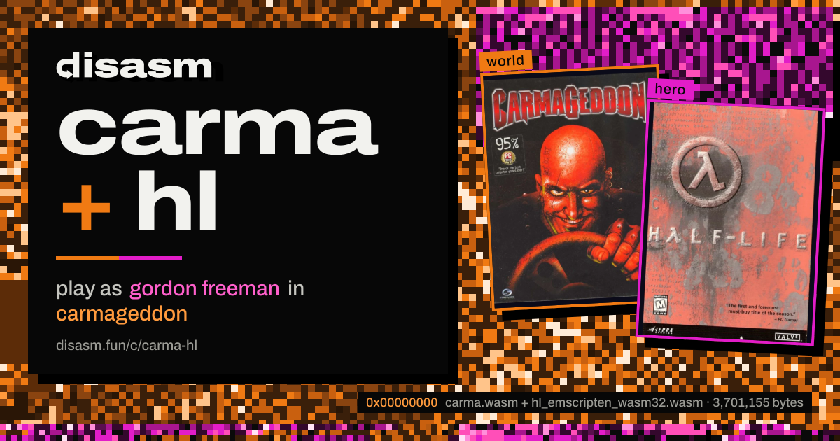 link card: carma + hl, play as gordon freeman in carmageddon