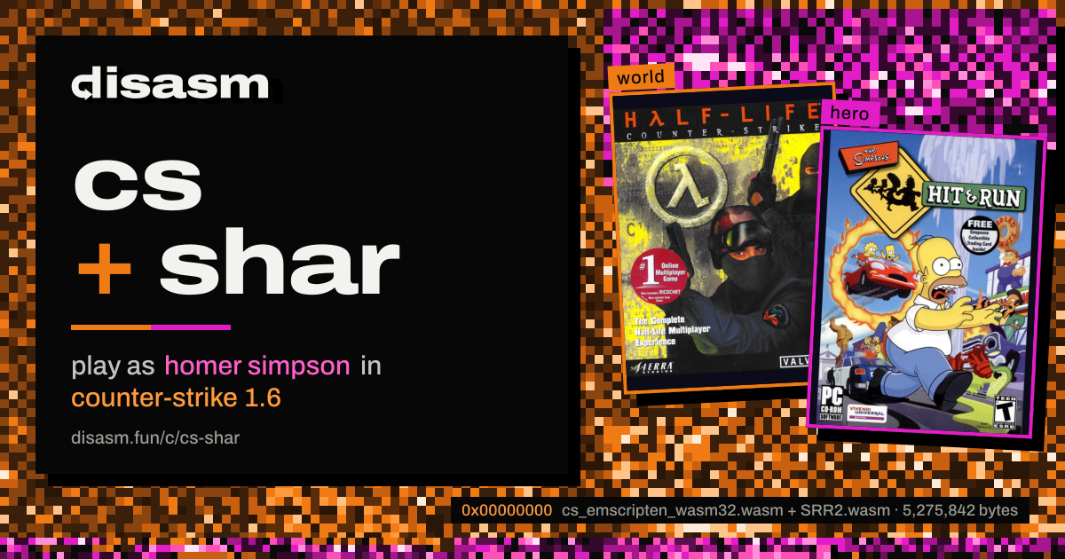 link card: cs + shar, play as homer simpson in counter-strike 1.6