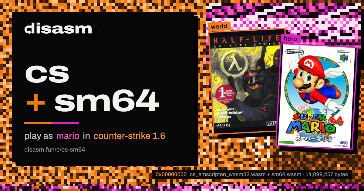 link card: cs + sm64, play as mario in counter-strike 1.6