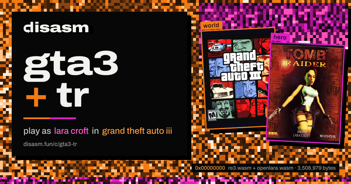 link card: gta3 + tr, play as lara croft in grand theft auto iii