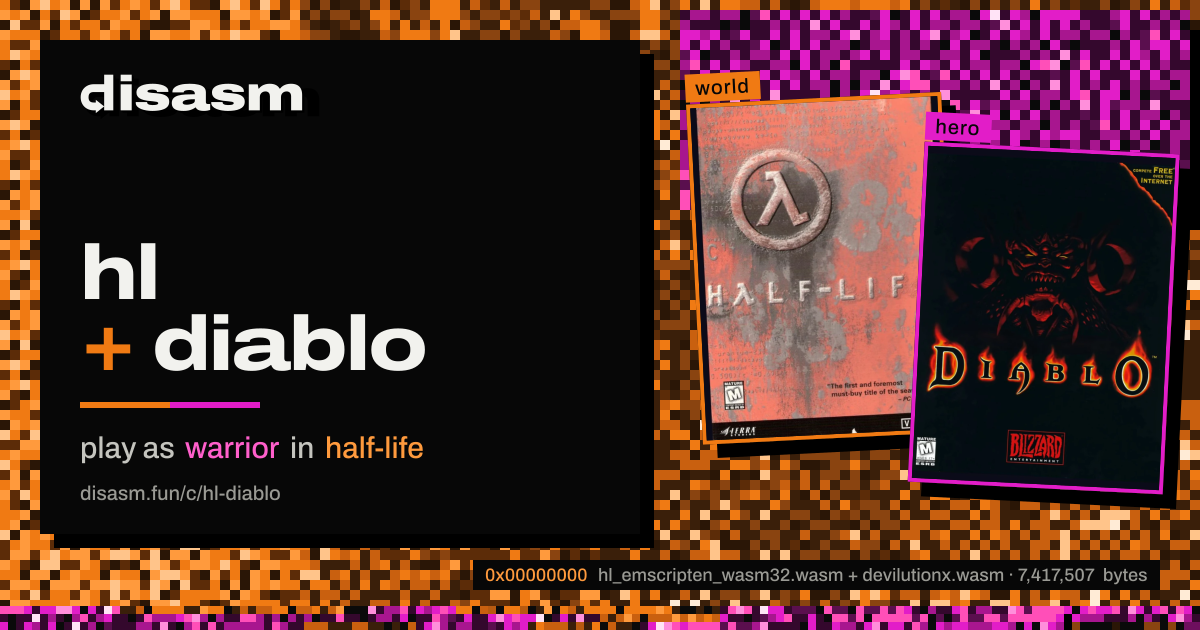 link card: hl + diablo, play as warrior in half-life