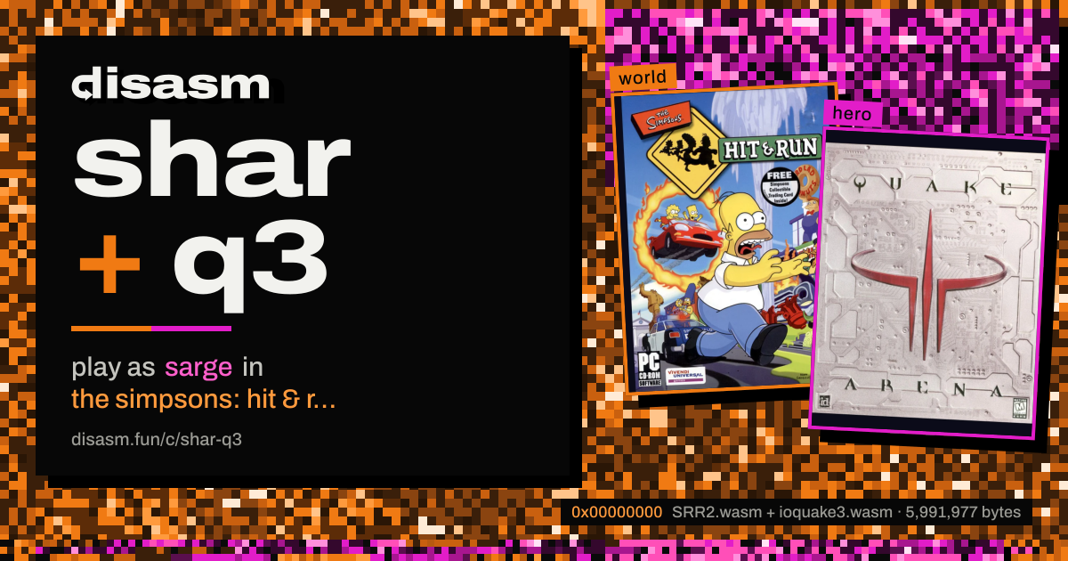 link card: shar + q3, play as sarge in the simpsons: hit & run